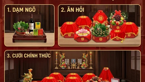 Tìm hiểu các bước lễ cưới hỏi truyền thống Việt Nam: Dạm ngõ, Ăn hỏi, Cưới chính thức