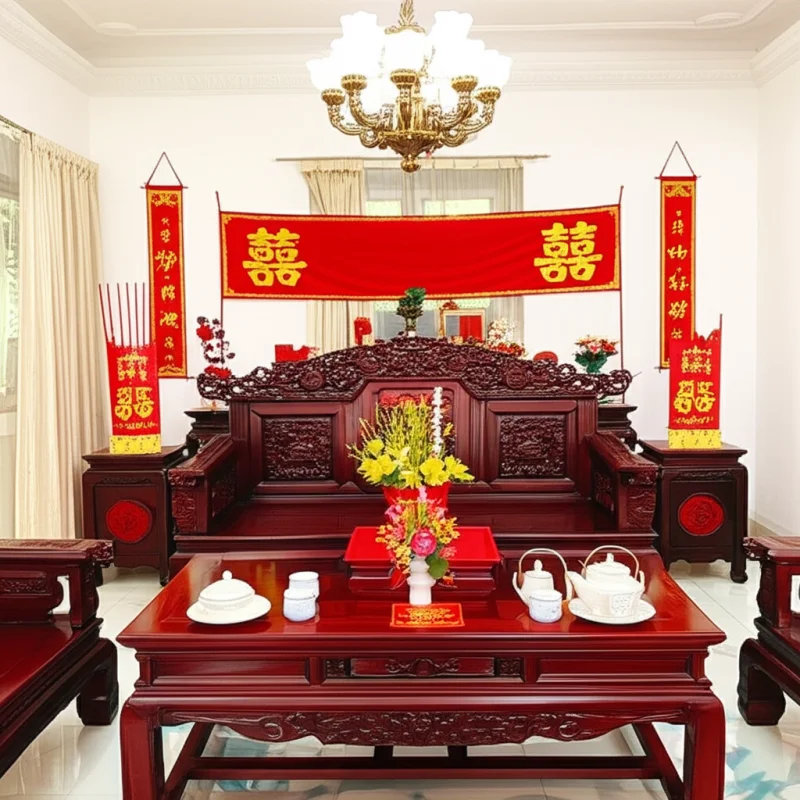 Bí Quyết Bày Trí Phòng Khách Nhà Gái Ngày Ăn Hỏi: Đẹp Mắt, Sang Trọng