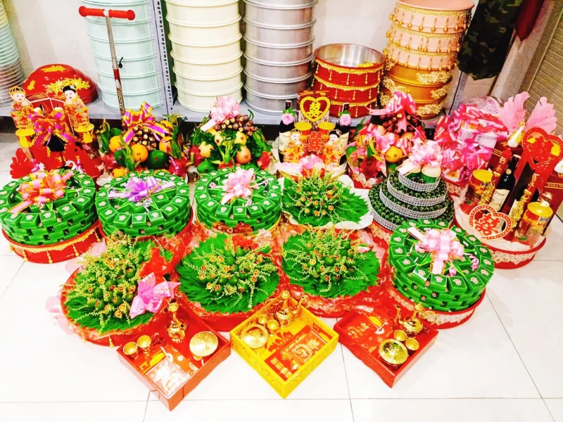 Mâm quả đám hỏi Bàu Bàng - Dịch vụ tráp cưới hỏi trọn gói tại TuyeWedding